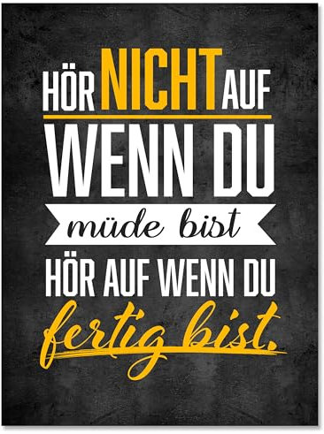 wandmotiv24 Leinwandbild Motivation, Hochformat, wenn du fertig bist M0203