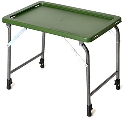 FOXCUP Carp Angeltisch ST5 Deluxe Campingtisch Karpfen Klapptisch Angeln mit extra Höhe 60x40x39-59 cm Grün