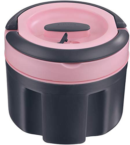 Pinnacle Récipient alimentaire isotherme portable avec couvercles – Cocotte étanche en acier inoxydable pour voyage, fête, pique-nique – Bol de service thermique pour soupe/salade (Rose, 1.7 Liter)