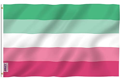 Anley Fly Breeze 3x5 Foot Abrosexual Pride Flag - Colori vivaci e a prova di sbiadimento - Testata in tela e doppie cuciture - Bandiere LGBT abrosessuali in poliestere
