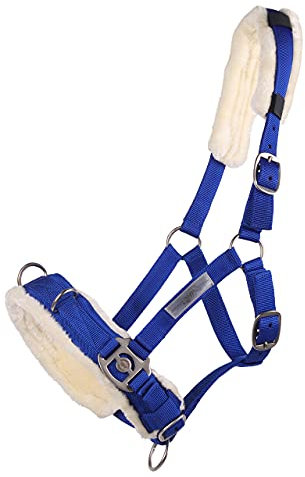 ARBO-INOX Kappzaum Halfter Nylonhalfter Longierhalfter QHP 5 Farben und 4 Grössen (Kobaltblau, Full Warmblut)