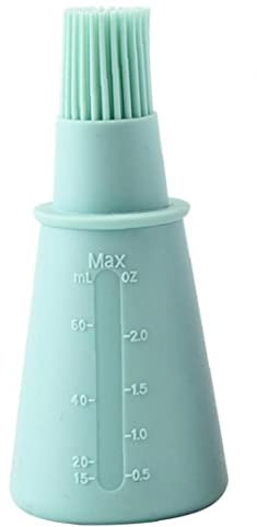 Froiny 1pc Oil Bottle with Basting Brush Silicone Temperature Resistant Basting Brushes Oil Bottle Brush Baking Accessories, Green