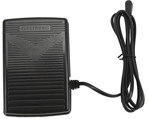 Nähmaschinen Fußpedal Fußsteuerung DC 15V Schwarzer Kunststoff Fußschalter und Netzkabel Nähmaschinen Fuß Pedal Variable Speed Controller für Singer SC220 6160 6180 5400 XL-400