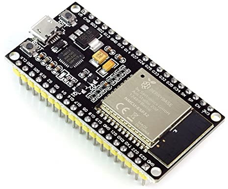 BerryBase ESP32 Dev Kit NodeMCU Development Board WLAN/WiFi, Bluetooth Dual Cores Mikrocontroller mit CP2102 USB UART, unverlötet kompatibel mit Arduino
