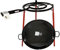FERRETERIA LEPANTO Kit Paellero 50 cm Gas butano, paellera esmaltada de 60 cm, regulador de Gas + 1,5 metros de Manguera, soporte de 3 Patas reforzadas (60)