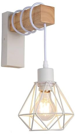 B·LED BARCELONA LED - Aplique de pared nórdico jaula RODEN - Madera y metal