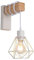 B·LED BARCELONA LED - Aplique de pared nórdico jaula RODEN - Madera y metal