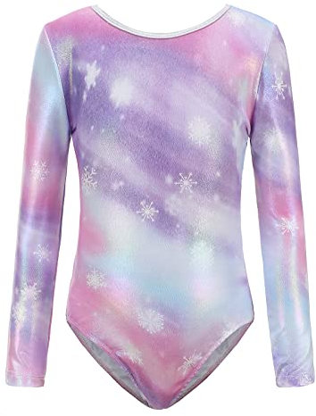 SEAUR - Turnanzug Mädchen Langarm Kinder Gymnastikanzug Klassisch Trikot Gymnastik Tanzen Kleidung Ballet Yoga Kleid für Klein Kind 3-16 Jahre - 122/128 9-10 Jahre