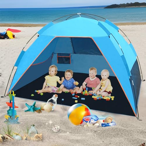 Tienda de Playa Grande Bebe Anti UV Sombrilla Carpa Tienda de Campaña 4 Personas Refugio de Sol Fácil Instalación para Jardín Picnic