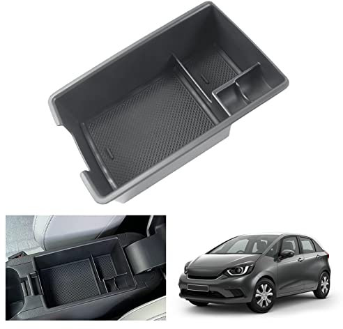 GAFAT Kompatibel mit Honda Jazz IV GR Hybrid 2020-2025 2026 Mittelkonsole Aufbewahrungsbox, Jazz Facelift Armlehne Organizer Tray Handschuhfach, Jazz 2025 Zubehör