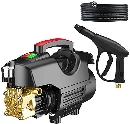 Idropulitrice Elettrica, Idropulitrice Professionale 180 Bar 6,5 l/min, Idropulitrici da 2200 W con Tubo di Ingresso Dell'acqua da 2 m, Tubo di Uscita e Accessori, Per Casa/Auto/Patio