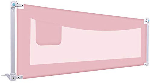 HAPPLiGNLY Bettgitter für Babys Bettgitter, vertikal anhebendes Design, höhenverstellbares, faltbares, tragbares Bettgitter für Babys, Rosa, 200 cm