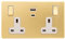 Super Fast Charging Socket Soho Lighting Brushed Brass with White Insert 13A amp 2 Gang USB A+C Power UK Double Socket Charge Smart Efficient 45