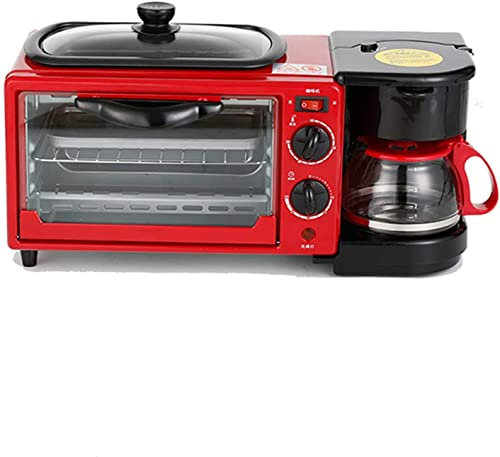 CAZARU Horno Solo Microondas Horno en Silver Tact Desayuno Máquina Horno Sartén eléctrica Cafetera Multifunción 3 en 1 Fácil de Limpiar Happy Life