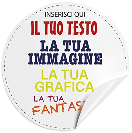 100 Adesivi, etichette personalizzati - adesivi personalizzati con immagine, logo aziendale, foto, testo - 100% Made in Italy.