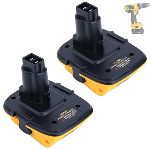 lilocaja 2 Pack DCA1820 Battery Adapter Replacement for DEWALT 18V to 20V Adapter for Dewalt 18V Tools, Converts Dewalt 20V Max Lithium Battery to Dewalt 18V XRP NiCd NiMh Battery(Adapter Only)