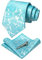 JEMYGINS helles Cyan 2 krawatte Paisley Seide Herren Krawatten und Einstecktuch mit krawattenklammer Sets