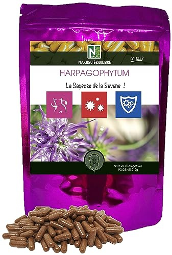 NAKURU | Harpagophytum | Gamme Équlibre | Fabriqué en France | La Sagesse de la Savane! (500 Gélules Végétales de 420mg / Poids Net: 210g)