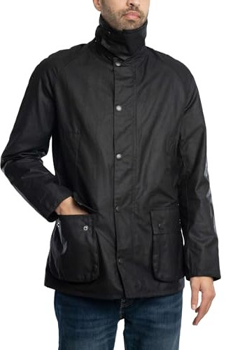 Barbour Herren Wax Jacket Ashby Wachsjacke, Schwarz/Classic 2, M