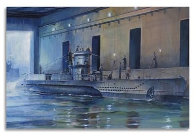 KYTIN WWII Vintage Battleship Poster 1942 U-Boot Typ VIID Minenleger Dekorative Malerei Leinwand 30 x 45 cm