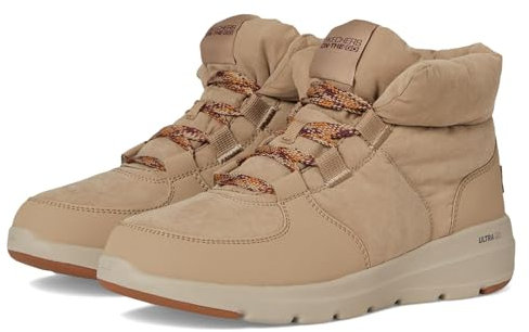 Skechers Glacial Ultra Trend UpAnkle Boot für Damen, Tan Textile Synthetic, 38.5 EU