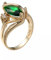 AMDXD Echt Goldschmuck Partnerringe Gelbgold 18K Au750, Grün Labor Erstellt Smaragd Klassiker Trauringe, Ring 750 Gold mit Moissanit, Gr.61 (19.4)