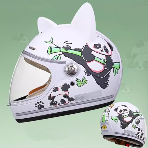 QJWMatic Kinder Motorrad Integralhelm Racing Motocross ATV Helm Jungen Mädchen Straße Elektro Moped Helm für 4-15 Jahre Kinder F,46-53CM