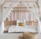 Baby Fancyroom Hausbett Himmel Betthimmel weiß/Ecru für Kinderbett Kinderzimmer Baldachin Bettvorhang Betthimmel für Mädchen Prinzessin Zimmer (mit 5 goldenen Schmetterlingen, 340cm)