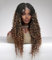 26 Inch Japan fibre long braided wig lace front mixed golden black synthetic wigs high Density