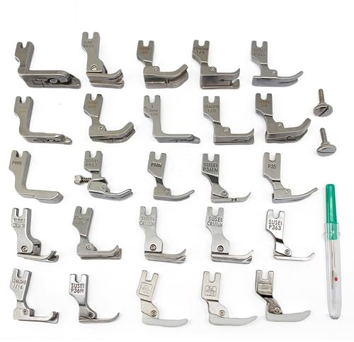 FQTANJU 28PCS Industrial Presser Foot Set Compatible with JUKI DDL-555 DDL-5550 DDL-5600 DDL-8300 Brother B705 B70 7B715 B716 B735 Singer 188K 191D 195K 196K