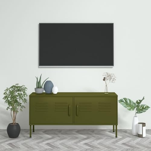 Rantry Mobile Porta TV Verde Oliva 105x35x50 cm Acciaio