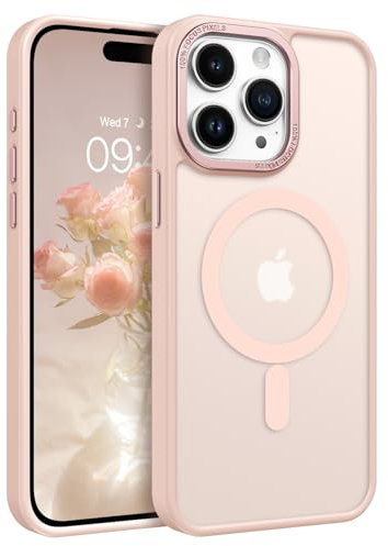 GaoBao Magnetic Designed for iPhone 15 Pro Max Case, Fashion Slim 15 Pro Max Magnetic Case, [Compatible with MagSafe] Shockproof Translucent Matte Protective Cover for iPhone 15 Pro Max 6.7, Pink