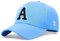 Genérico Himmelblaue Mütze, Buchstabe A, bestickt, für Herren und Damen, verstellbar, Einheitsgröße, Schwarz , One size