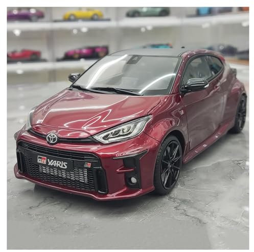 RSFIL 1:18 for Toyota Yaris GR Kleinwagen im Maßstab 1:18 aus Druckguss, großes Spielzeugauto fertige Fahrzeugsammlung Rot, HOPEYS8882012