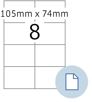 HERMA 58105 Wetterfeste Folienetiketten, 250 Blatt, 105 x 74 mm, 8 pro A4 Bogen, 2000 Stück, selbstklebend, bedruckbar, matt, blanko Outdoor Klebeetiketten Aufkleber aus Polyethylen, weiß