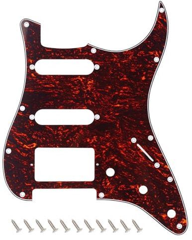 Banworks 4-lagiges Strat HSS Schlagbrett, 11-Loch E-Gitarren-Schlagbrett, SSH Schlagplatte für USA/Mexican Modern Style Standard Stratocaster ST JT/HB-02, rote Schildpatt