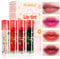 4Pcs Rollerball Lip Oil + Lip Tint Stain Set, Korean Lip Gloss Liquid Lipstick, Lip and Cheek Tint, Long Lasting Moisturizing Non-Sticky Cup Waterproof Makeup (Pink, 4Pcs)
