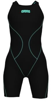 Arena Powerskin Impulso Kneeskin - Traje de natación para niñas, Espalda Abierta, Pierna Corta