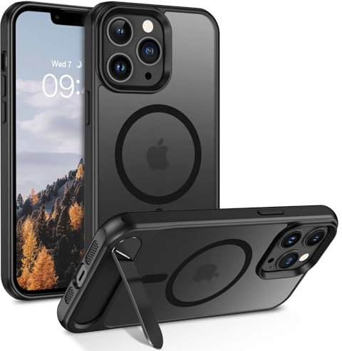 GaoBao For iPhone 13 Pro Max Magsafe Case with Invisible Titanium Wing Stand, Mobile Phone Case iPhone 13 Pro Max Case, Translucent Shockproof 360 Case Magnetic for iPhone 13 Pro Max, Black