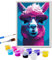 Gutluz Kids Paint by Numbers for Children Animal Painting by Numbers for Kids 6-12 Mini Paint-by-Numbers with Frame Brushes Arts Crafts Painting Framed 11.02x8.26inch