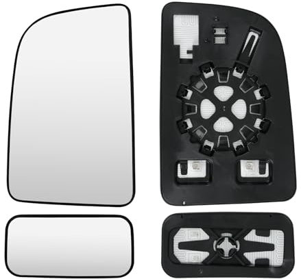 Convitex Spiegelglas Links für MERCEDES SPRINTER 907 910 2018-2024 Elektrisch Beheizbar Konvex 2 Pins，Oben Spiegelglas+Unten Toter Winkelspiegel