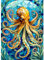 Sutinban 1000 Teile Puzzle für Erwachsene Buntglas Oktopus Puzzle für Familienspaß Puzzles 1000 Teile
