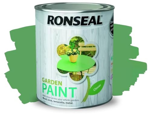 ARUUJ - Garden Paint, Fence Paints, Weather Resistant Outdoor Matt Paints, Water Based Paint For Sheds, Metal, Terracotta, Easy to Apply, Long-Lasting Colour & Protection (Clover, 750ML)
