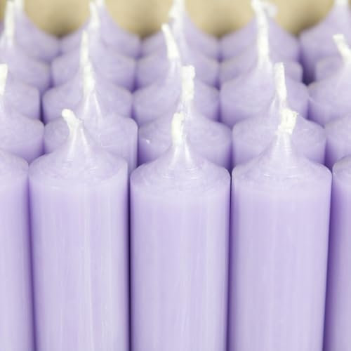 Bütic GmbH - Velas de varilla de color 180 mm x 22 mm de diámetro - Velas altamente limpiadas, duración de combustión 8 h, sin olor, bajo hollín con combustión sin residuos, color lila