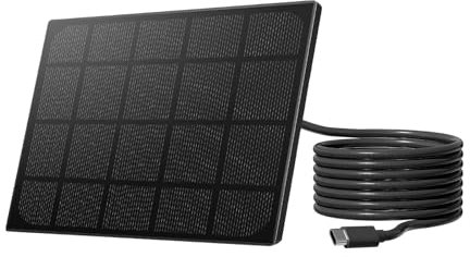 Birdfy 3W Solar Panel for Smart Bird Feeder Camera, Type-C Charger for Birdfy Feeder, 360° Adjustable Swivel Mount, IP65 Waterproof for Outdoors, 3W Continuously Power Supply (9.8ft Chew-Proof Cable)