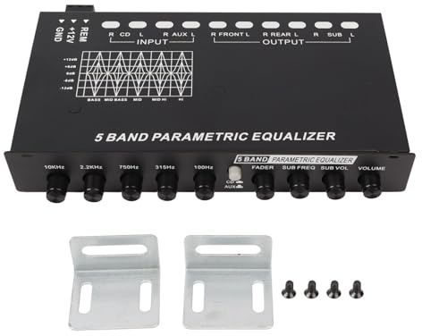 Qqmora CAR Audio Equalizer Einstellbar 5 Bänder Präzise Tuning EQ Crossover -Verstärker -Grafik -Equalizer für eine Verbesserte Klangqualität