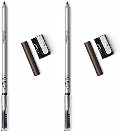 KIKO Milano Precision Eyebrow Pencil 01, Crayon À Sourcils Avec Formule Dure Micro-Précision Et Peigne Séparateur (Lot de 2)