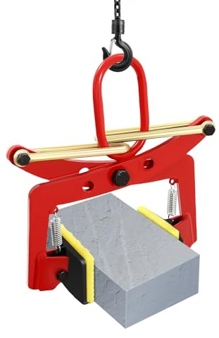 Garbenat Steinklammerzange 330KG Bordsteinzange Hängeringe Versetzzange für 8 Zoll Steinbreite 10-24cm Verstellbare Steinträger Hebezange mit Endringe Bordsteinversetzzange für Stein Transportieren