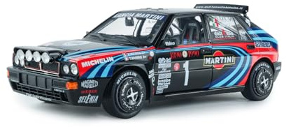 Solido - Lancia Delta HF Integrale M Rally Tribute 1991 1:18 - Modellino Auto Die-Cast da Collezione, in Metallo, Nero, con Base in Plastica, Scatola Finestra