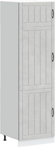 HFXHIJXQ Hochschrank Lucca Betongrau 60x57x207 cm Holzwerkstoff Küchenschrank mit verstellbaren Füßen und 75 kg Belastbarkeit Modernes Design für Küche Esszimmer und Flur